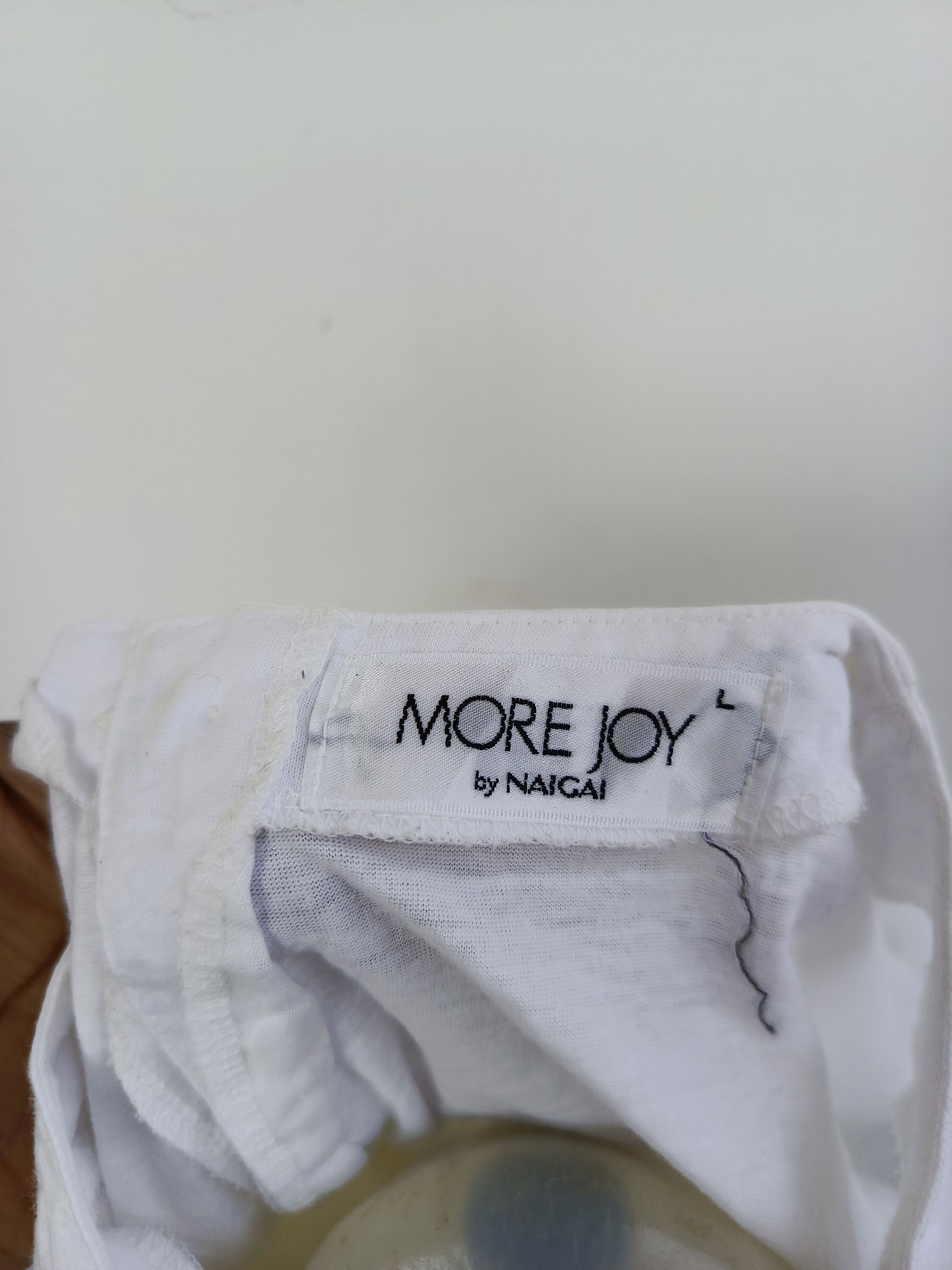 Japanese Brand More Joy by Naigai White Short Sleeve Blouse Size L / US 10 / IT 46 - 6 Thumbnail