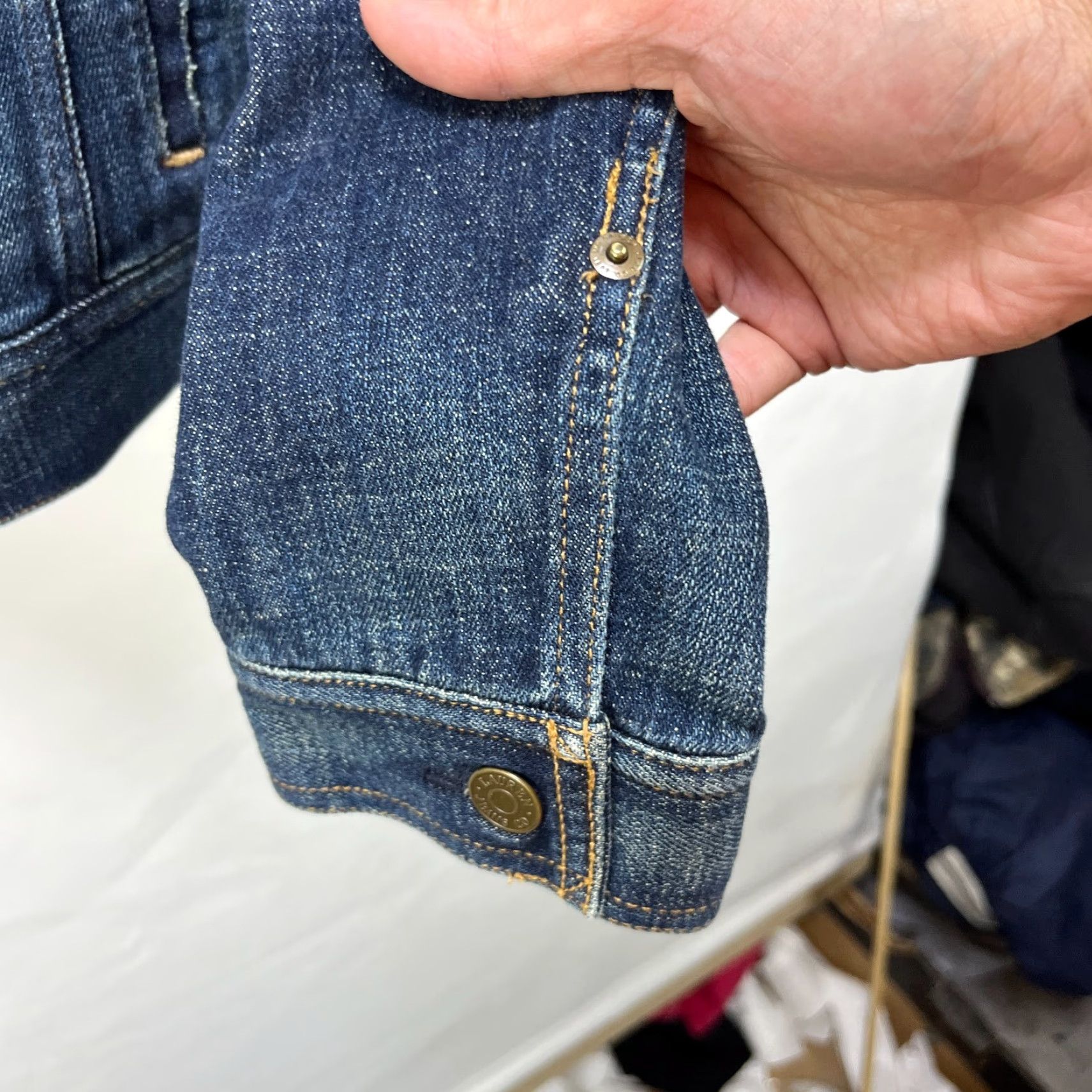 Levi's Vintage Lauren Ralph Lauren Denim Jean Jacket Women's L Blue Sports Basic Jacket Mens? Girls? Wait. Size 36" / US 14 / IT 50 - 5 Thumbnail