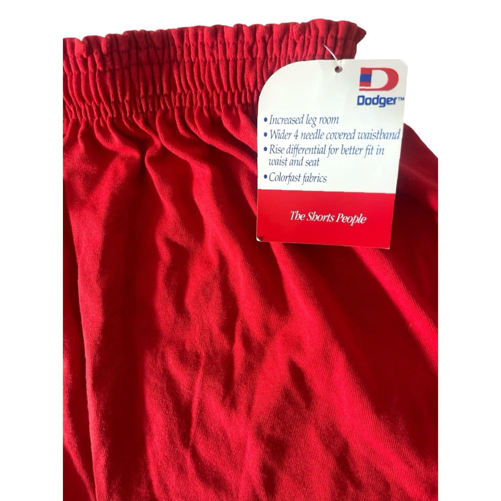 Vintage VINTAGE Dodger Gym Shorts Mens S Red 90s Deadstock NWT Made in USA Athletic 50/50 Drawstring Waist 6” Inseam Size US 29 - 3 Thumbnail