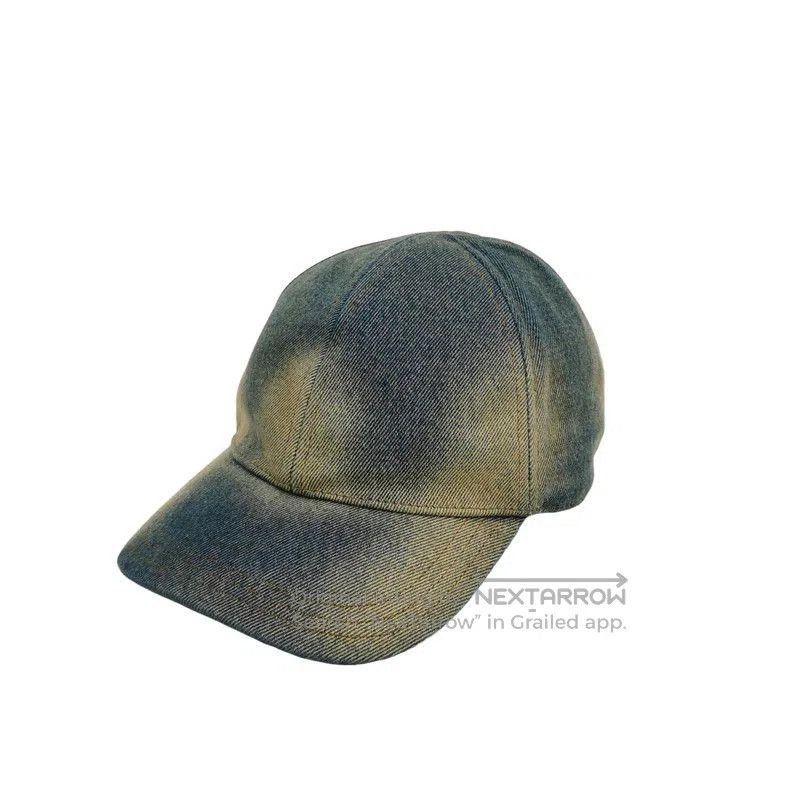 Prada Cotton Triangle Logo Denim Baseball Cap.