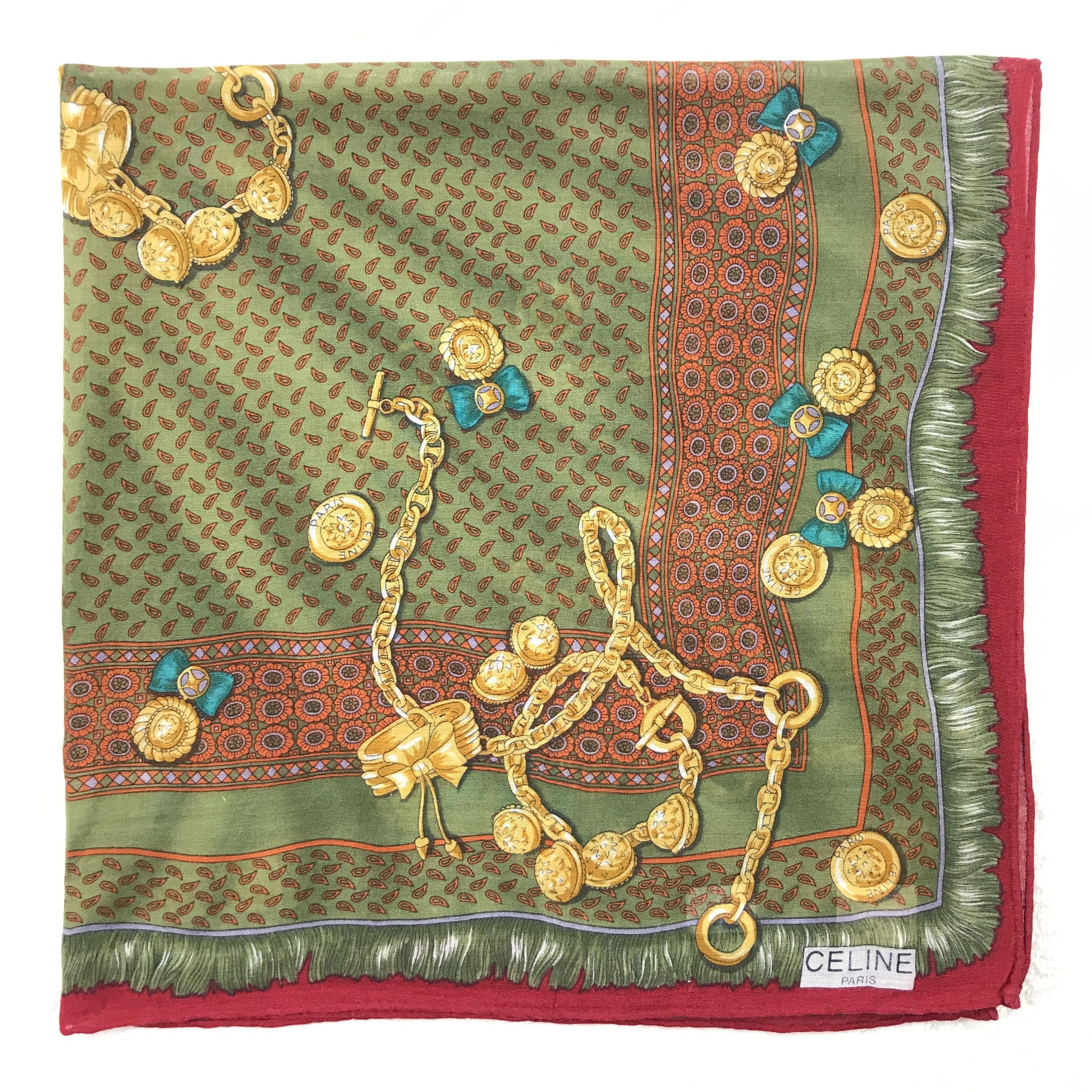 Celine × Vintage Vintage Celine Bandana Neckerchief Handkerchief Size ONE SIZE - 2 Thumbnail