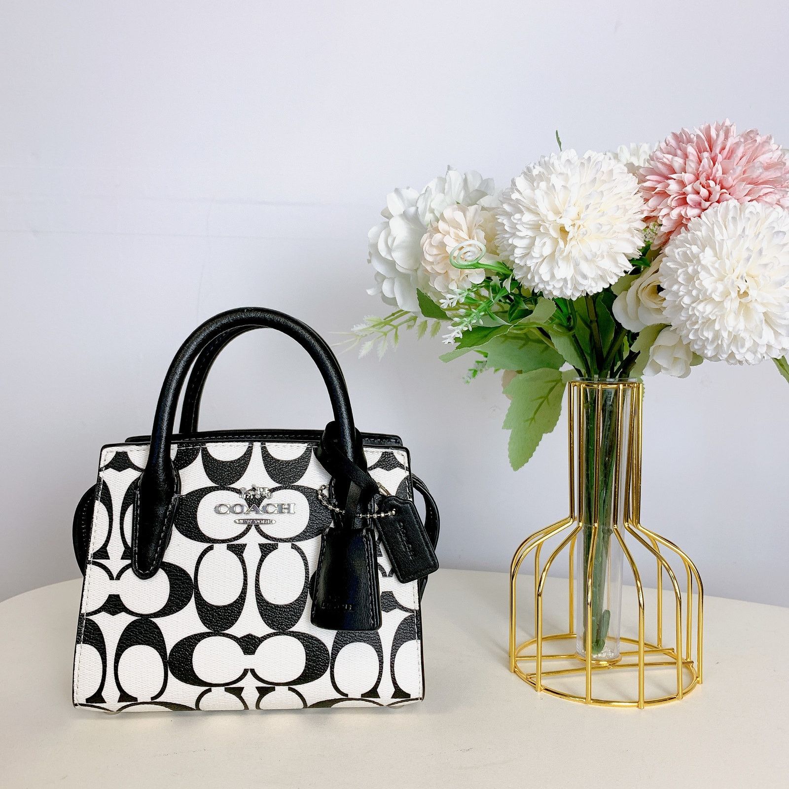 Coach Coach CO973 Andrea Mini Carryall In Signature Canvas Chalk Size ONE SIZE - 2 Thumbnail