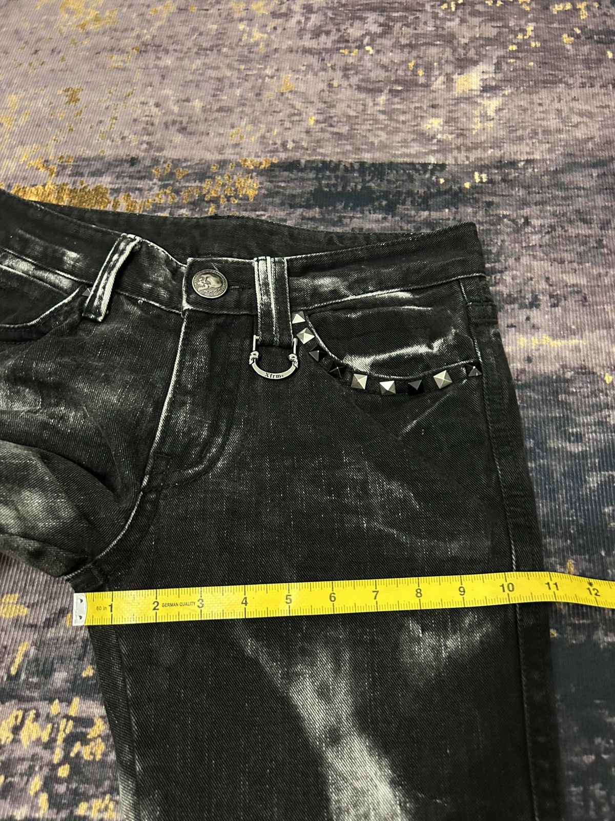 Tornado Mart Xfrm Skull Swarovski Clawmark Studded Jeans Size US 31 - 20 Thumbnail