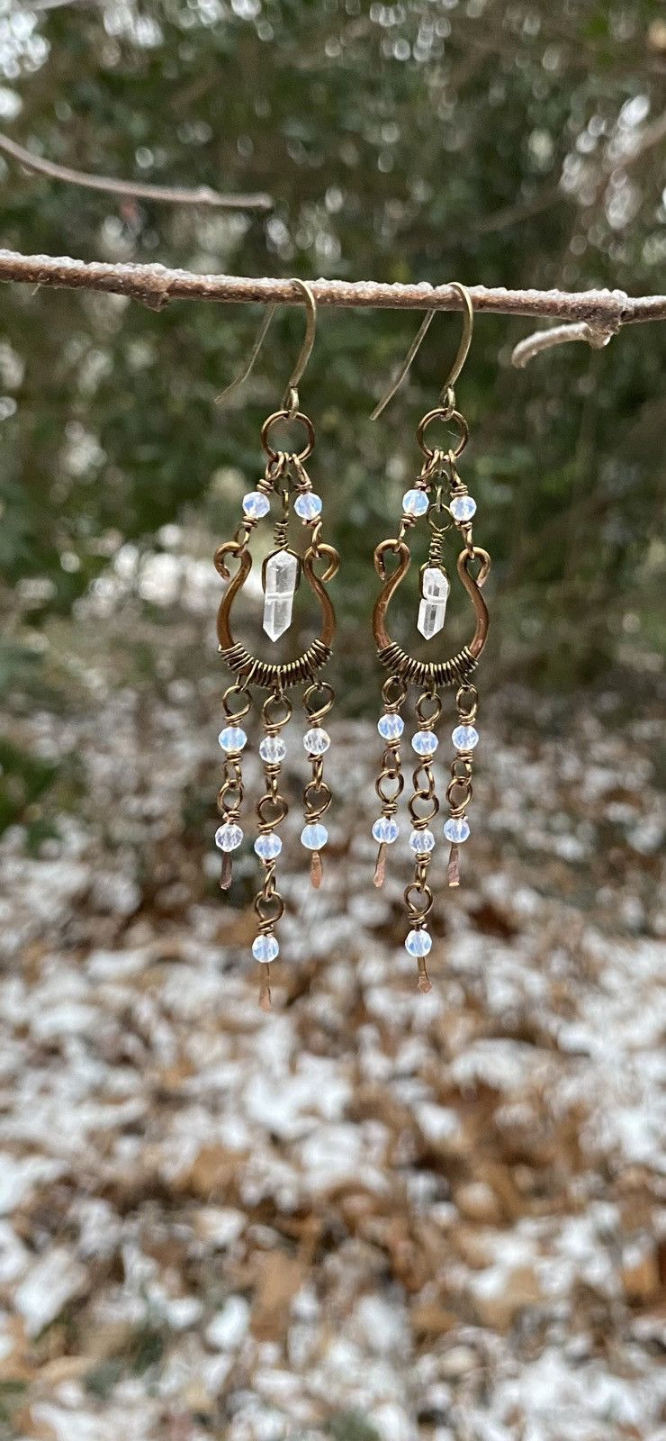 Handmade Quartz Chandelier Earrings Size ONE SIZE - 1 Thumbnail
