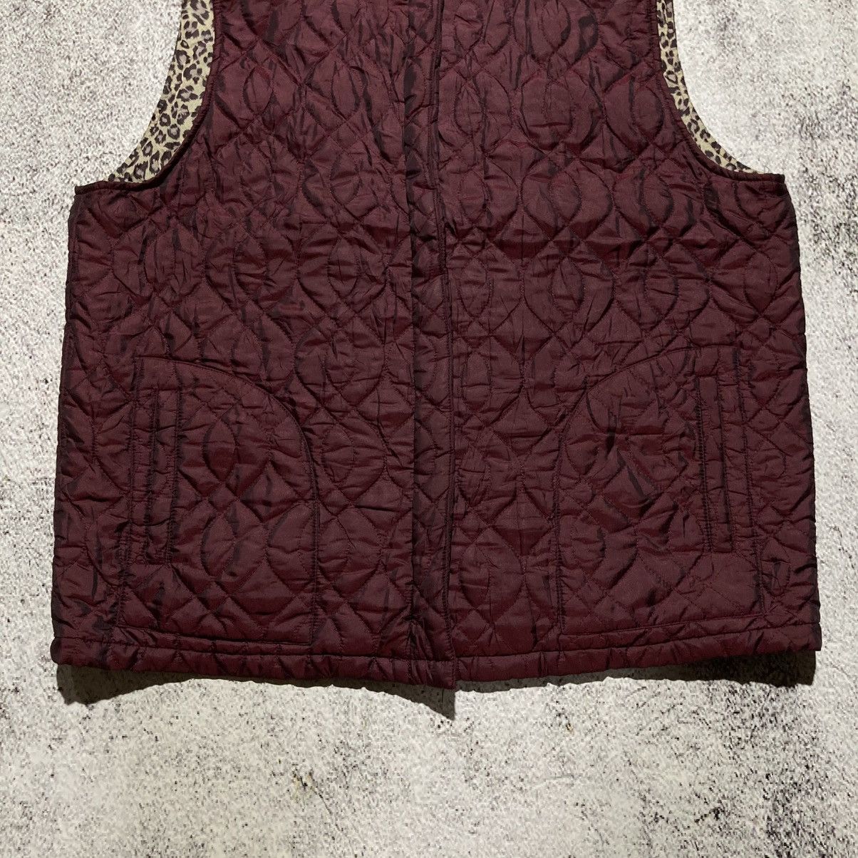 Japanese Brand 2000s Ramlossa Puffer Inner Leopard Motif Vest Red Lgb Size US L / EU 52-54 / 3 - 8 Thumbnail