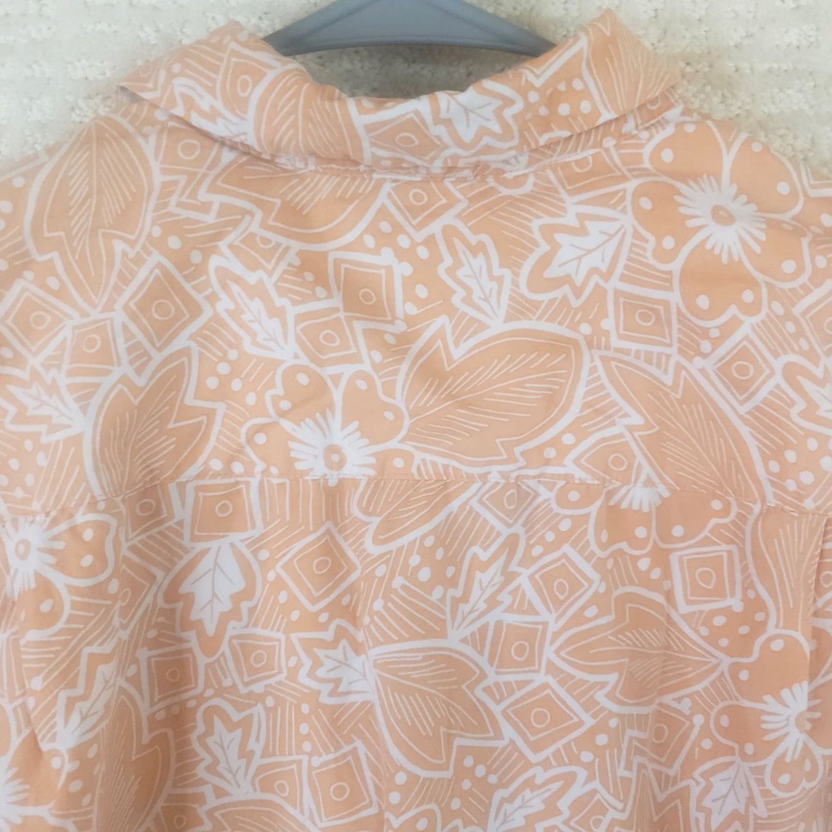 Tommy Bahama Tommy Bahama Shirt Men M Hawaiian Peach Orange Silk Cotton Short Slv Button-Up Collar Geometric Floral Modern Island Fit Size US M / EU 48-50 / 2 - 7 Thumbnail