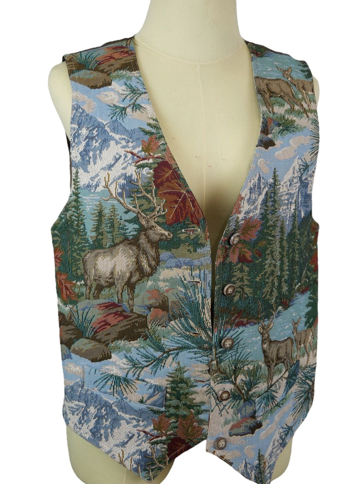 image of Rare Vintage Vest Forrest Print Jacket in Mix, Men's (Size Medium)