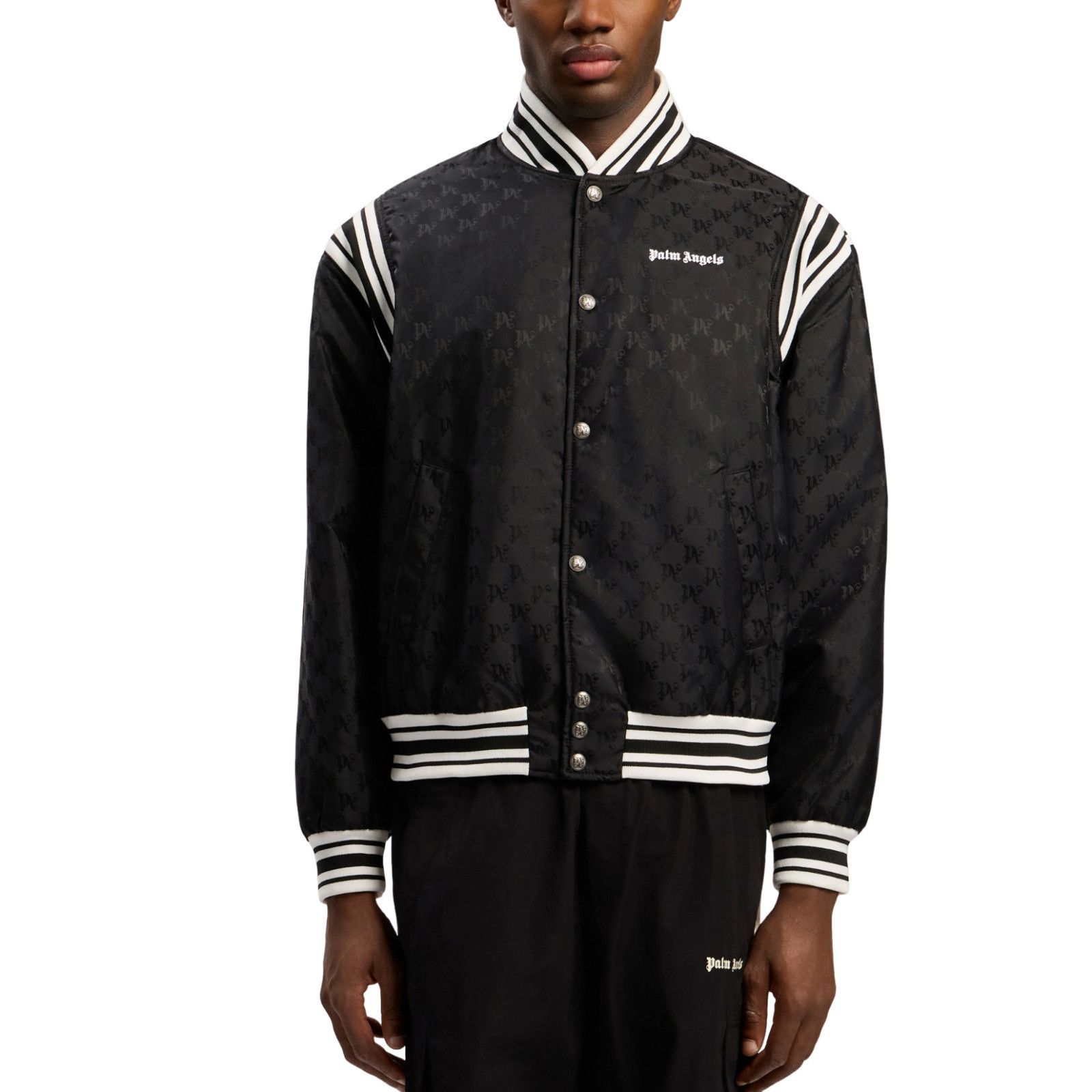 PALM ANGELS Black Jacquard Bomber Jacket New & Authentic (Me