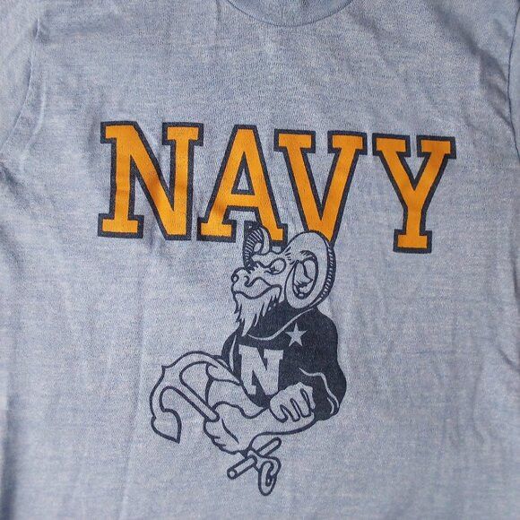 NCAA × Vintage Vintage 80s Navy Goats College T-Shirt Size S / US 4 / IT 40 - 1 Thumbnail