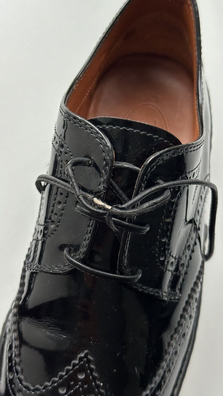 Tod's Tods Women Patent Leather Black Brogue Made In Italy Size 37 Size US 7 / IT 37 - 11 Thumbnail
