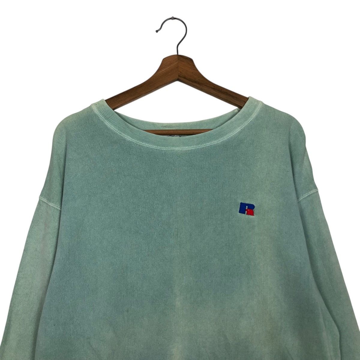 Japanese Brand Vintage Russell Athletic Green Sweatshirt FadedWash Crewneck Size US M / EU 48-50 / 2 - 4 Thumbnail