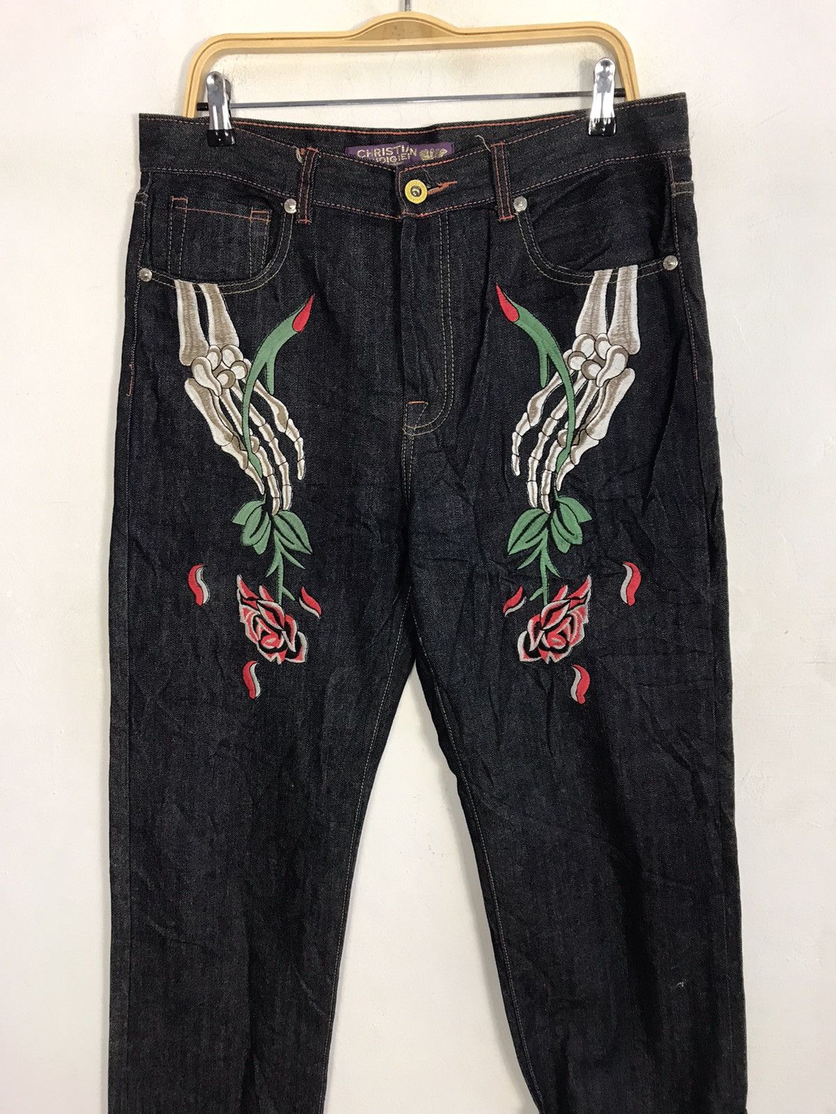 Christian Audigier Ed Hardy Denim Christian Audigier Embroidery Skull Bone Logo Size US 36 / EU 52 - 5 Thumbnail