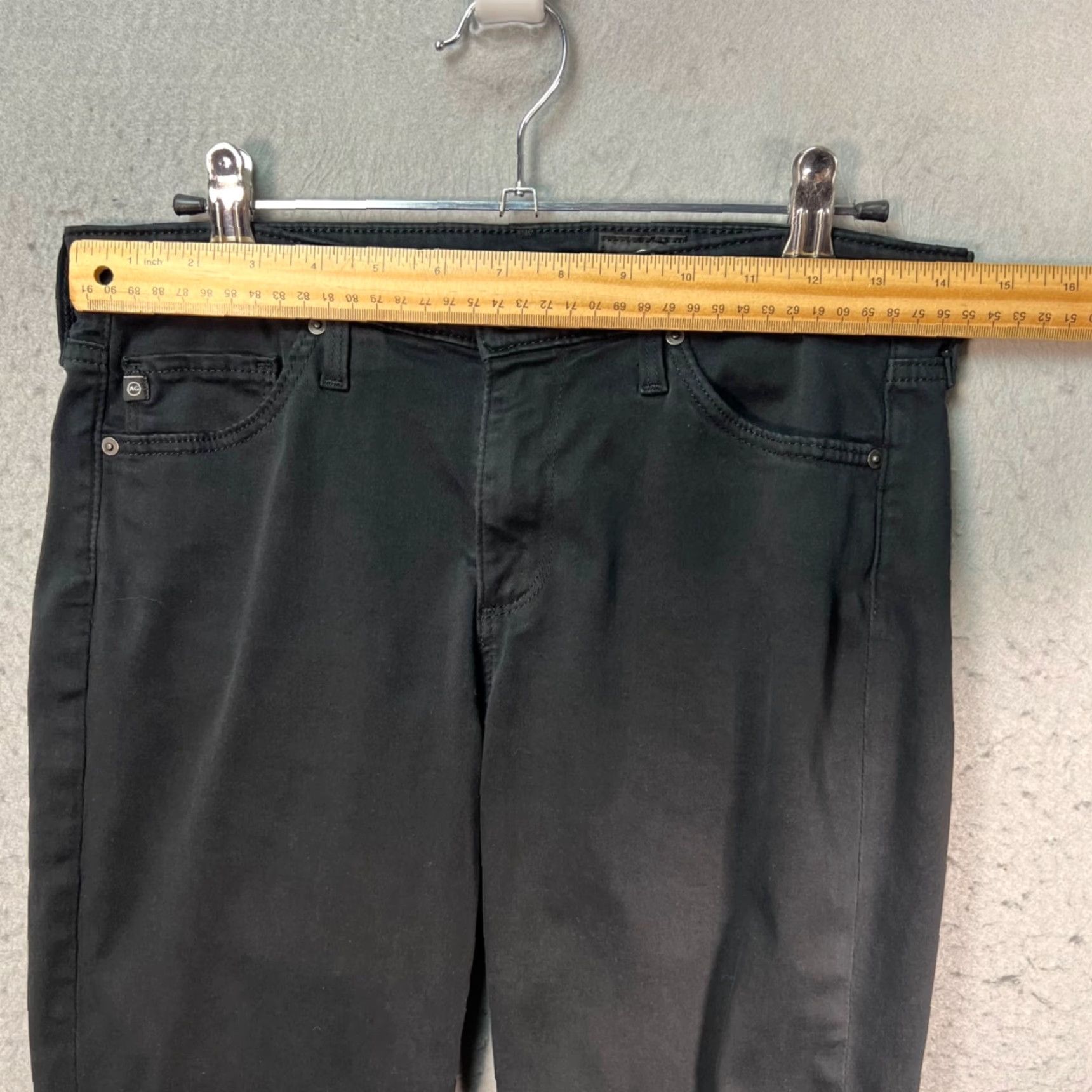 Vintage AG Adriano Goldschmied Jeans Womens 27 The Prima Crop Mid-Rise Cigarette Black Size 28" / US 6 / IT 42 - 6 Thumbnail