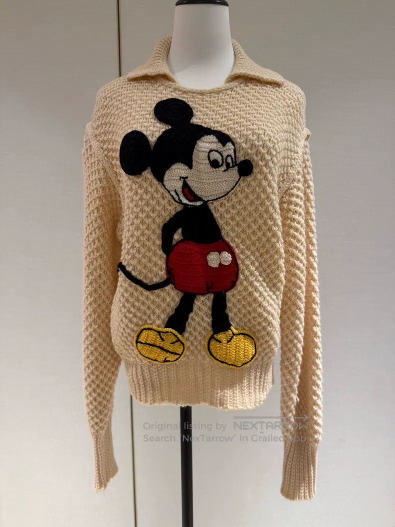 Gucci Gucci Mickey polo collar milky white knit sweater Size XS / US 0-2 / IT 36-38 - 1 Thumbnail