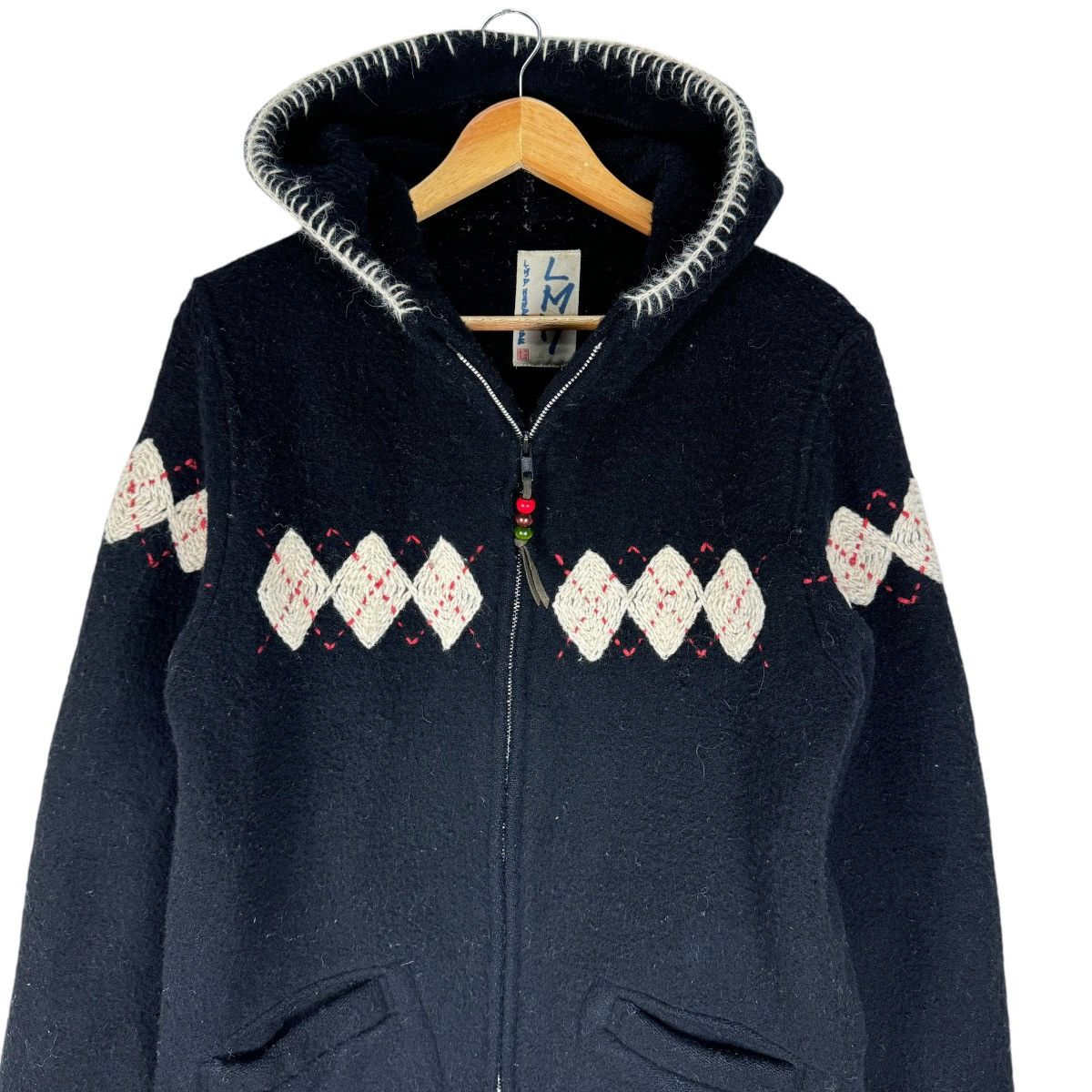 Handmade ☀️LMH HANDMADE HOODIE WOOL NATIVE JACKET Size US M / EU 48-50 / 2 - 3 Thumbnail