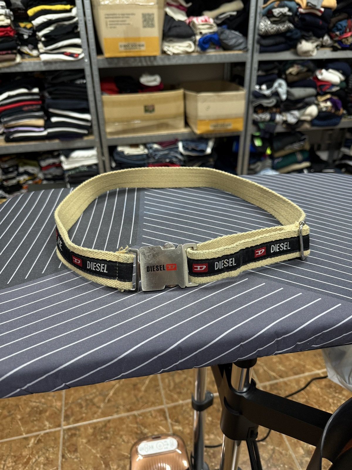 Diesel 🇺🇸 Vintage 90s Diesel Canvas Webbing Belt Seatbelt Buckle Size ONE SIZE - 2 Thumbnail