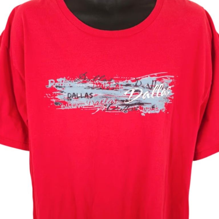 Anvil VINTAGE Dallas Texas T shirt Mens 2XL Red Anvil Destination Tee Size US XXL / EU 58 / 5 - 2 Thumbnail