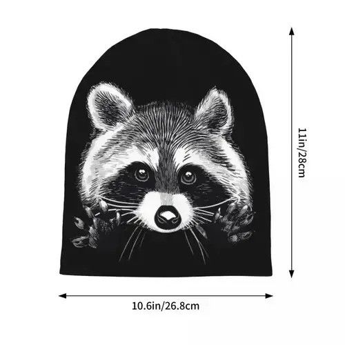 Designer Cute Raccoon Beanie Size ONE SIZE - 3 Thumbnail