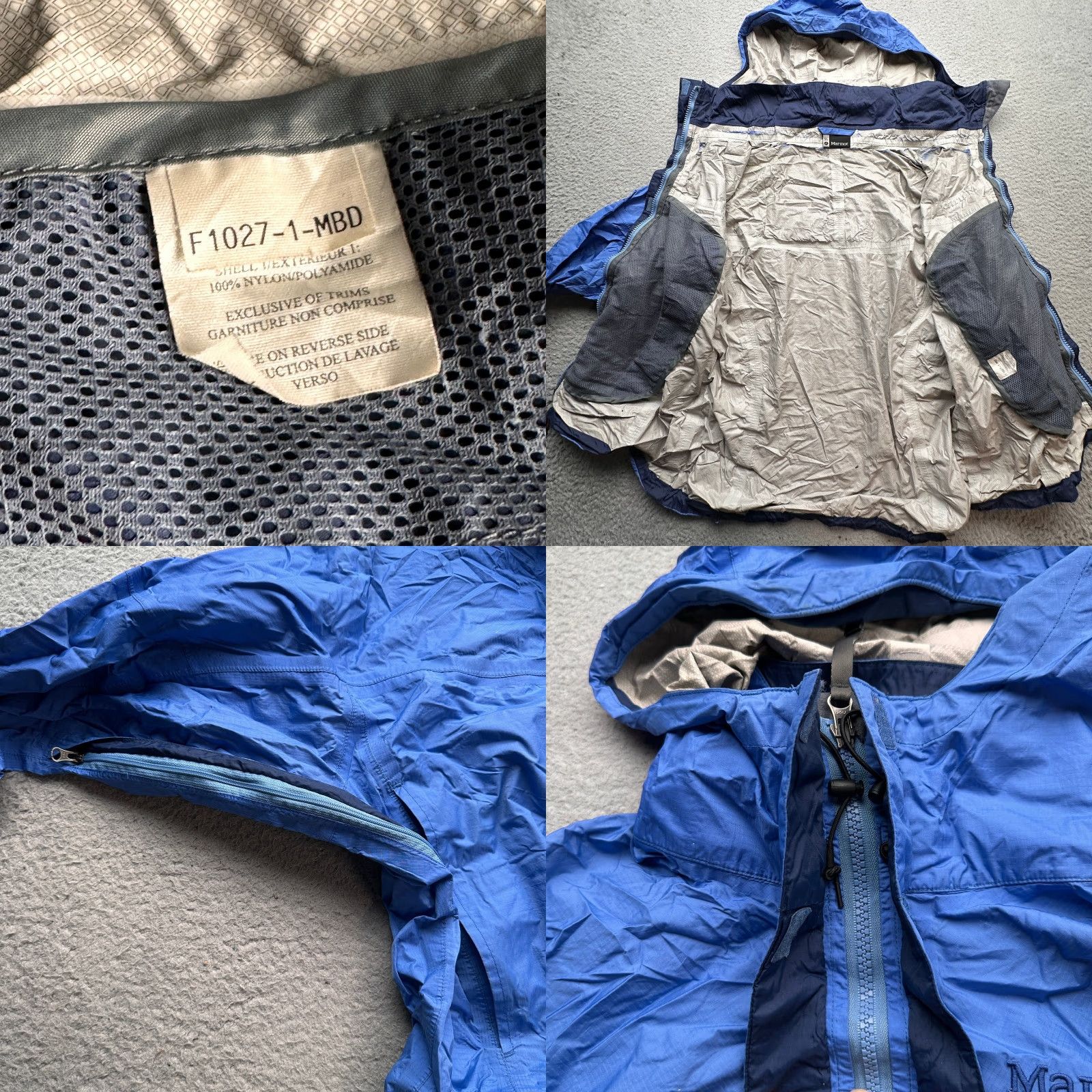 Marmot Marmot Blue Windbreaker Jacket Women Medium Full Zip Hooded Windbreaker F1027-1-MBD Size M / US 6-8 / IT 42-44 - 8 Thumbnail