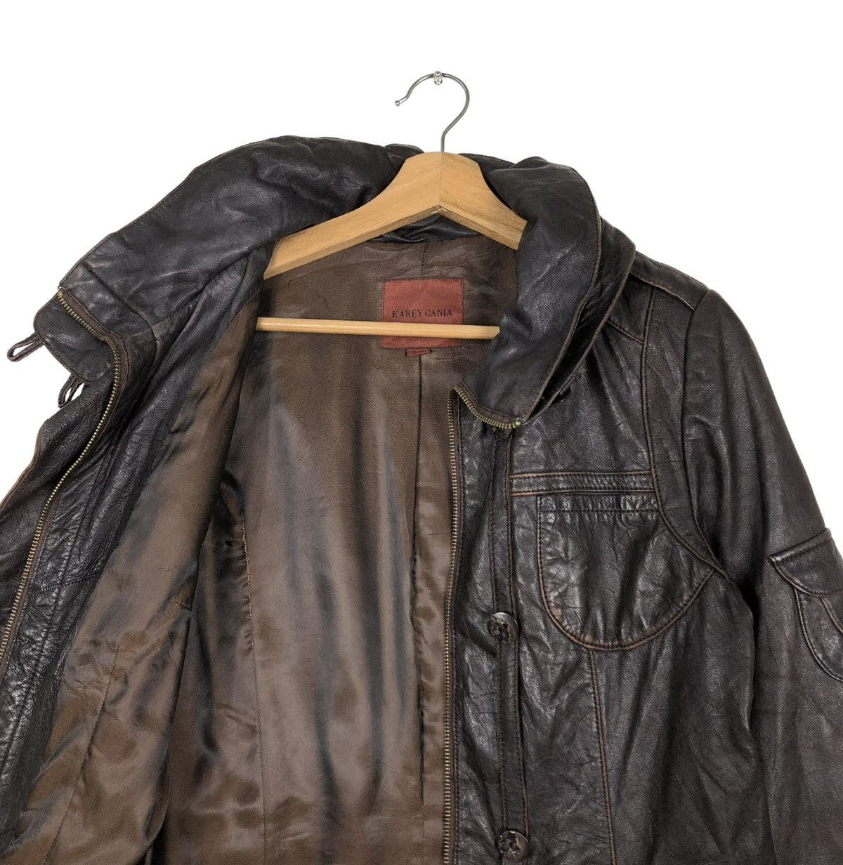 Japanese Brand 🔥VINTAGE GENUINE BIKER LEATHER JACKET KAREY CANIA JAPAN Size US M / EU 48-50 / 2 - 12 Thumbnail