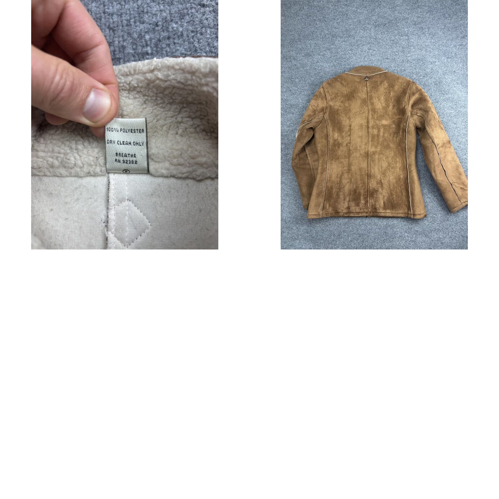 Prana VNTG PrAna Jacket Womens Large Brown Faux Suede Sherpa Fleece Lined Zip Pockets Size L / US 10 / IT 46 - 8 Thumbnail