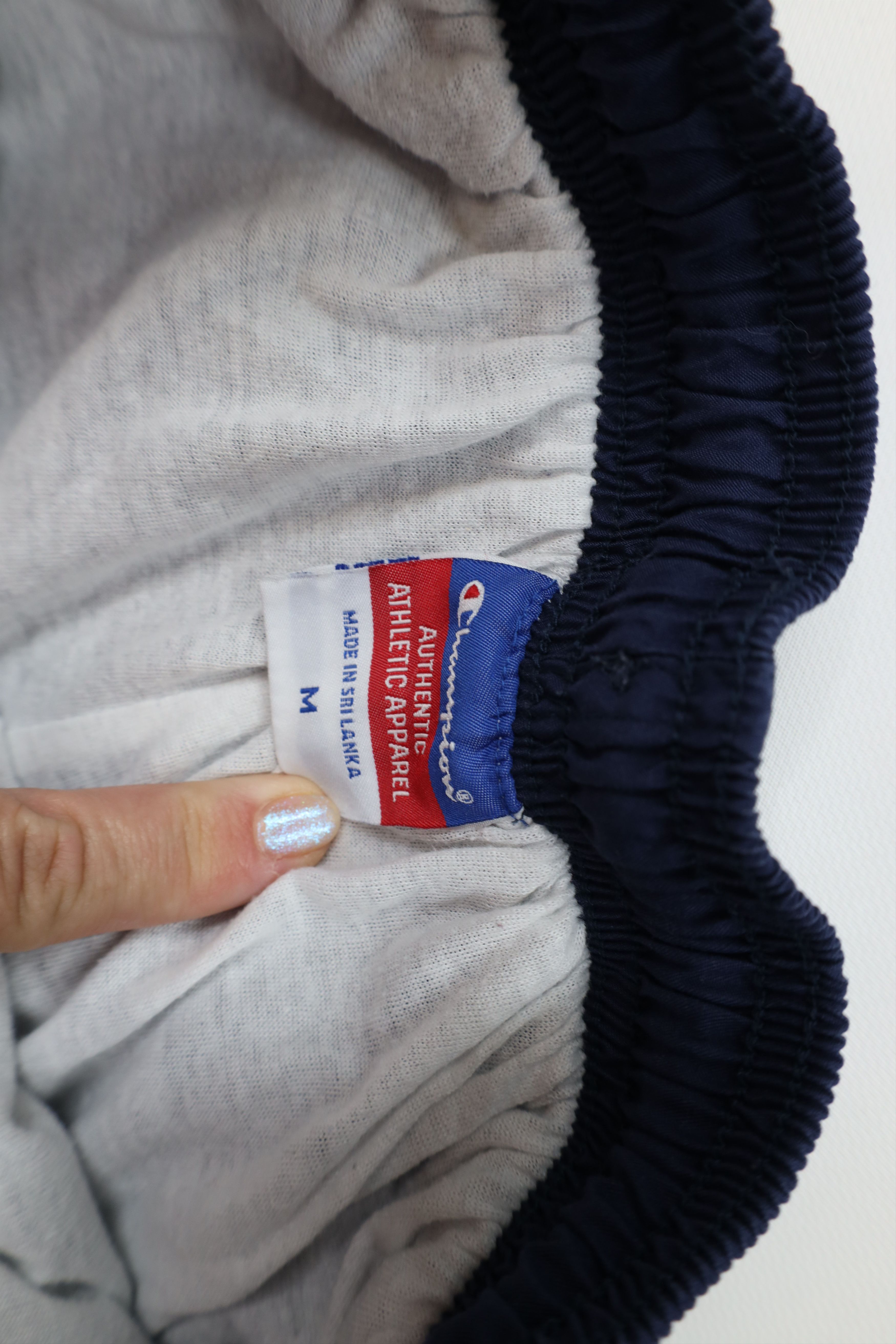 Champion Vintage 90s Champion Spell Out Lined Wide Leg Pants Blue Size US 34 / EU 50 - 9 Thumbnail
