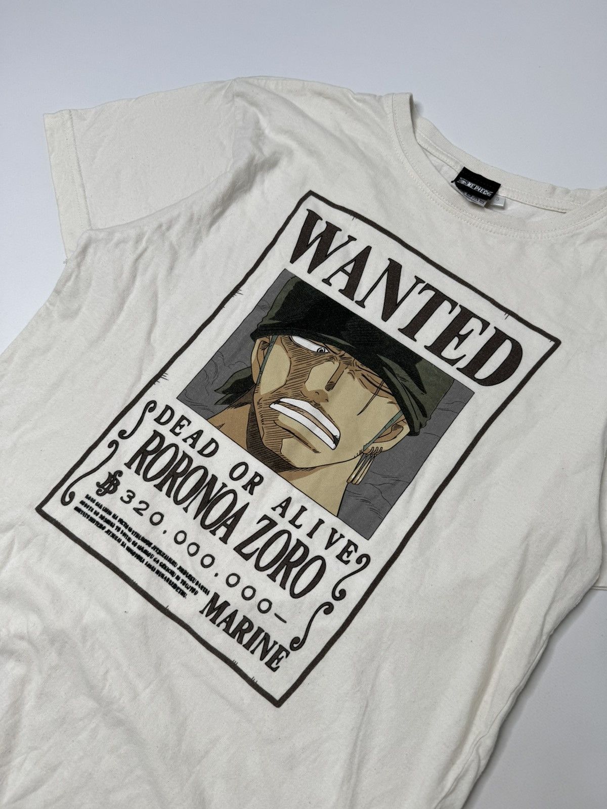 Anime Vintage One Piece Wanted Roronoa Zoro graphic anime tee swag Size US S / EU 44-46 / 1 - 5 Thumbnail
