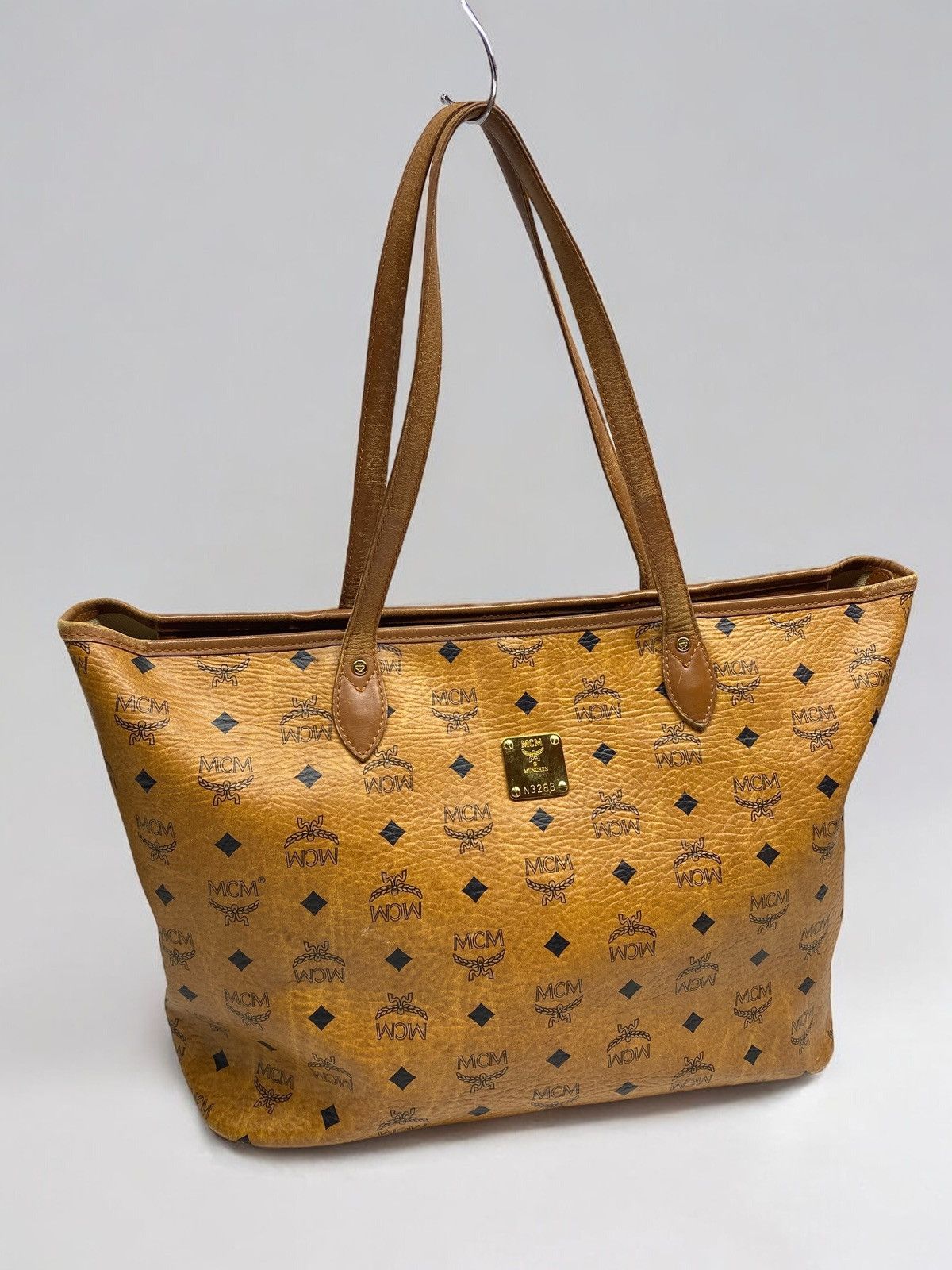 MCM MCM Visetos Tote Bag Cognac Brown Monogram Leather Bag Size ONE SIZE - 1 Thumbnail