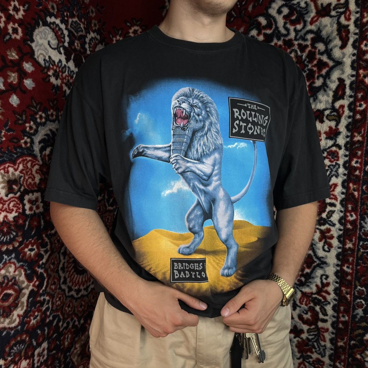 The Rolling Stones Vintage 1997 Rolling Stones Bridges To Babylon Tour T Shirt Size US XL / EU 56 / 4 - 4 Thumbnail