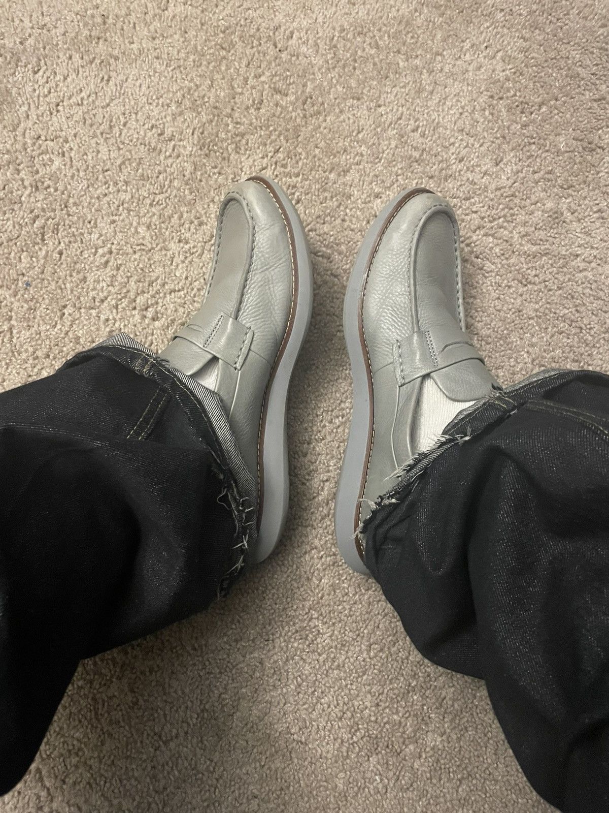 Sperry Gray loafers with red asccents Size US 10.5 / EU 43-44 - 3 Thumbnail