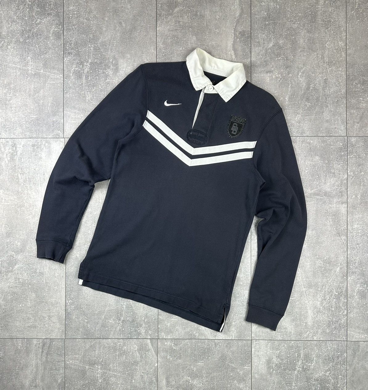 Nike Nike Adepth Vintage Retro Rugby Jersey Long Sleeve Size US S / EU 44-46 / 1 - 1 Thumbnail