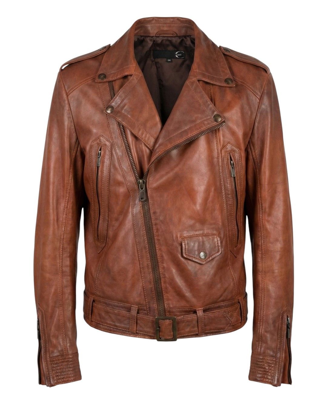Roberto Cavalli LEATHER BIKER JACKET Size US M / EU 48-50 / 2 - 1 Thumbnail