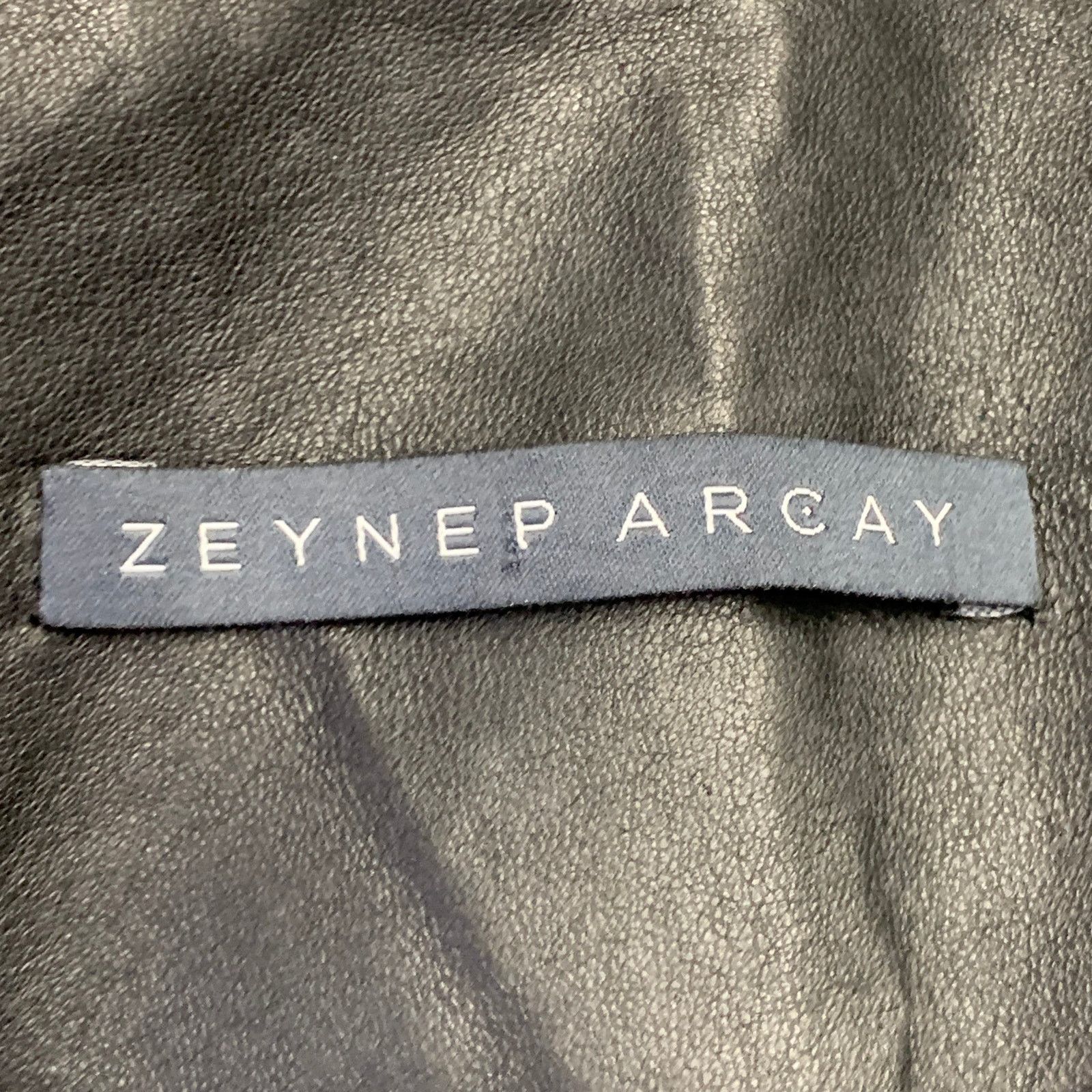 Other ZEYNEP ARCAY Black Leather Lambskin Peak Lapel Jacket Blazer Size XS / US 0-2 / IT 36-38 - 4 Thumbnail