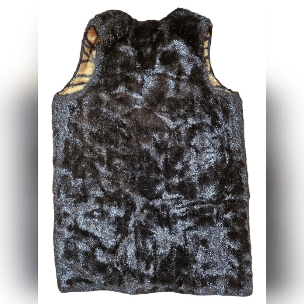 Vintage Faux Fur Vest with Animal Print Lining Size M / US 6-8 / IT 42-44 - 3 Thumbnail