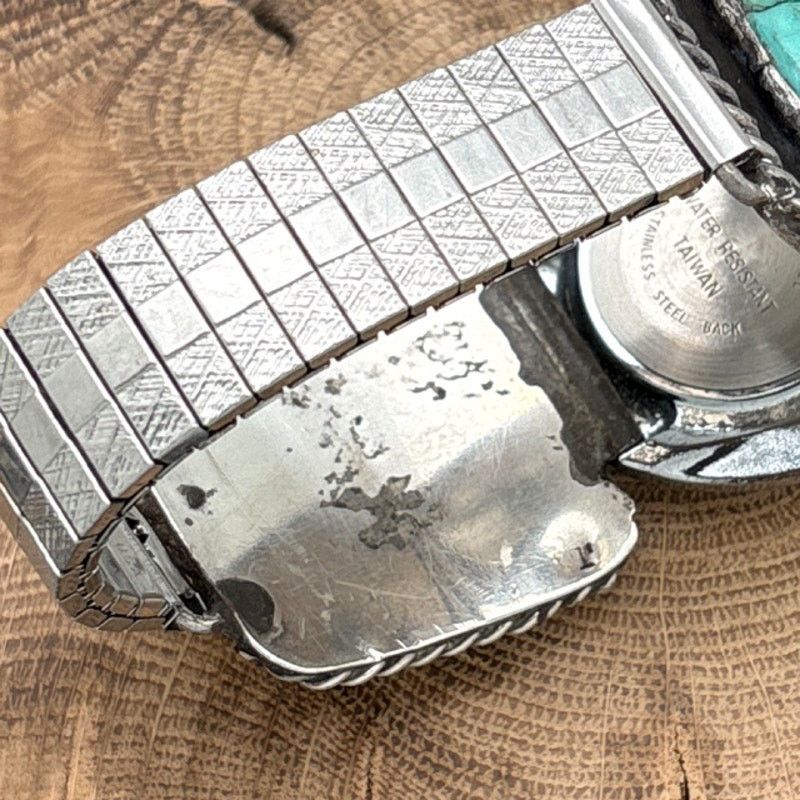 Native Timex Watch With 1960s Native American NAVAJO Sterling Tips Size ONE SIZE - 5 Thumbnail