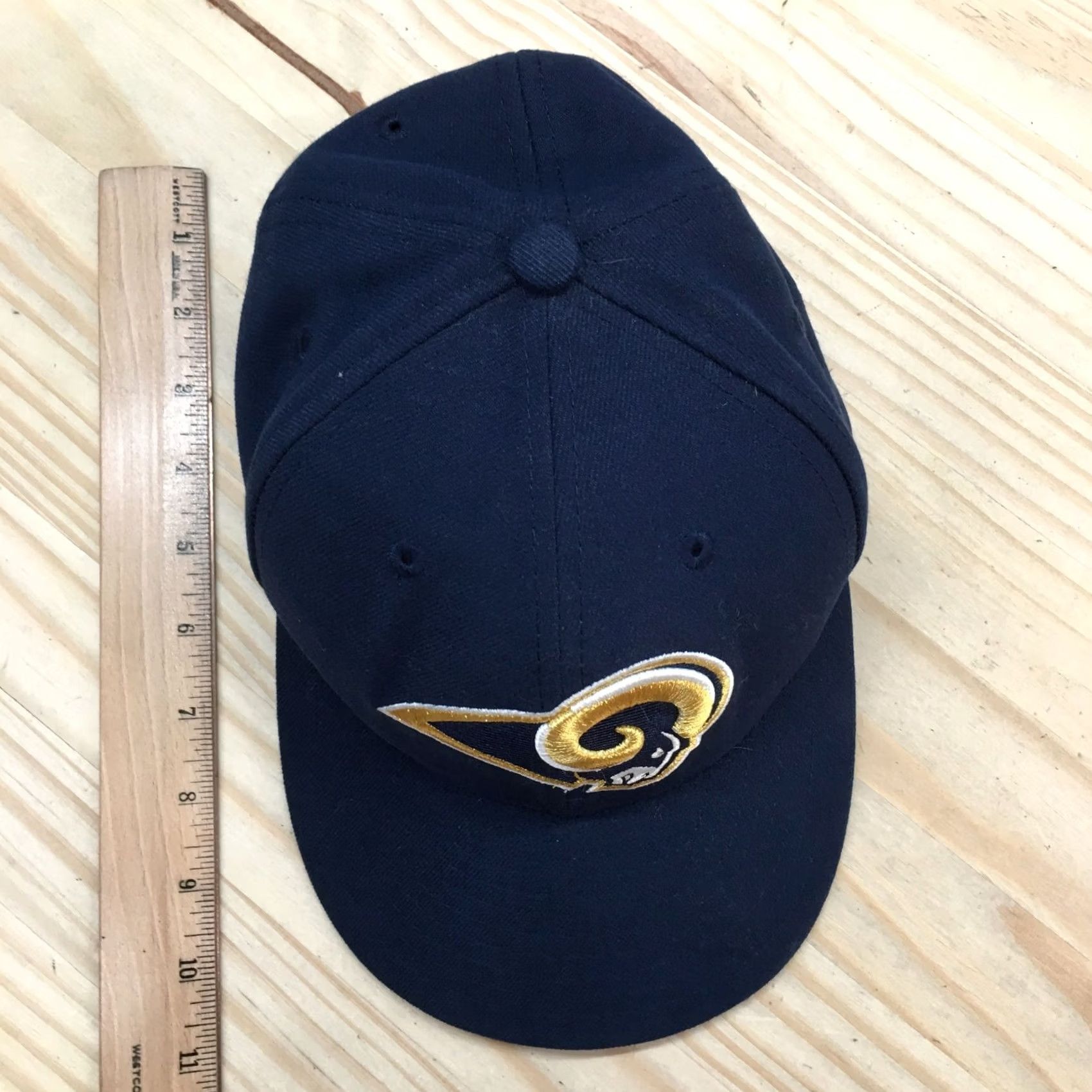 New Era New Era St Louis Rams Fitted Cap Hat Men 7 Blue B59Fifty Flat Brim NFL Team Fan Size ONE SIZE - 3 Thumbnail