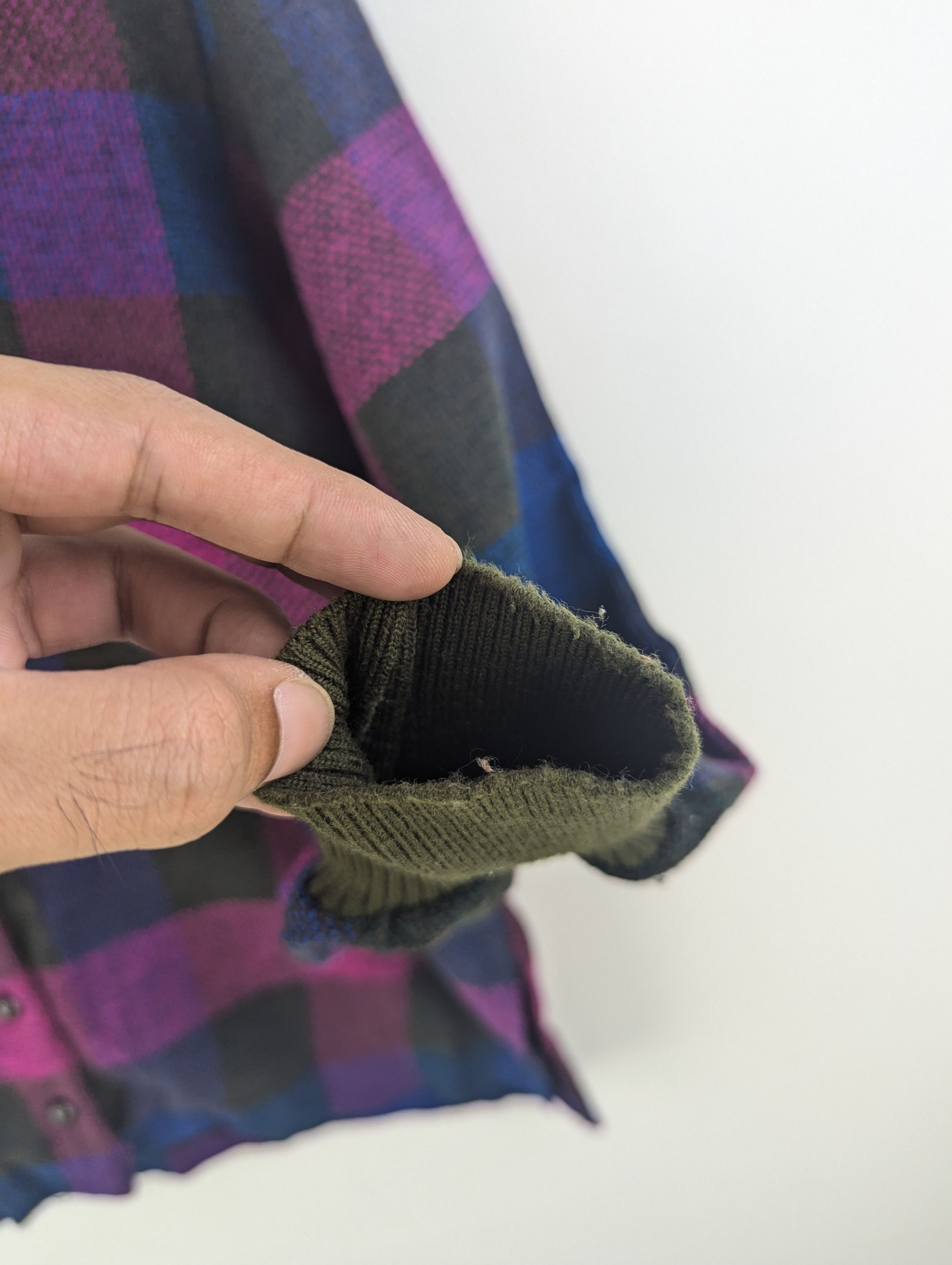 Japanese Brand × Vintage Vintage 1990s Wool Shirt Button Up Long Sleeve Checkered Size M / US 6-8 / IT 42-44 - 4 Thumbnail