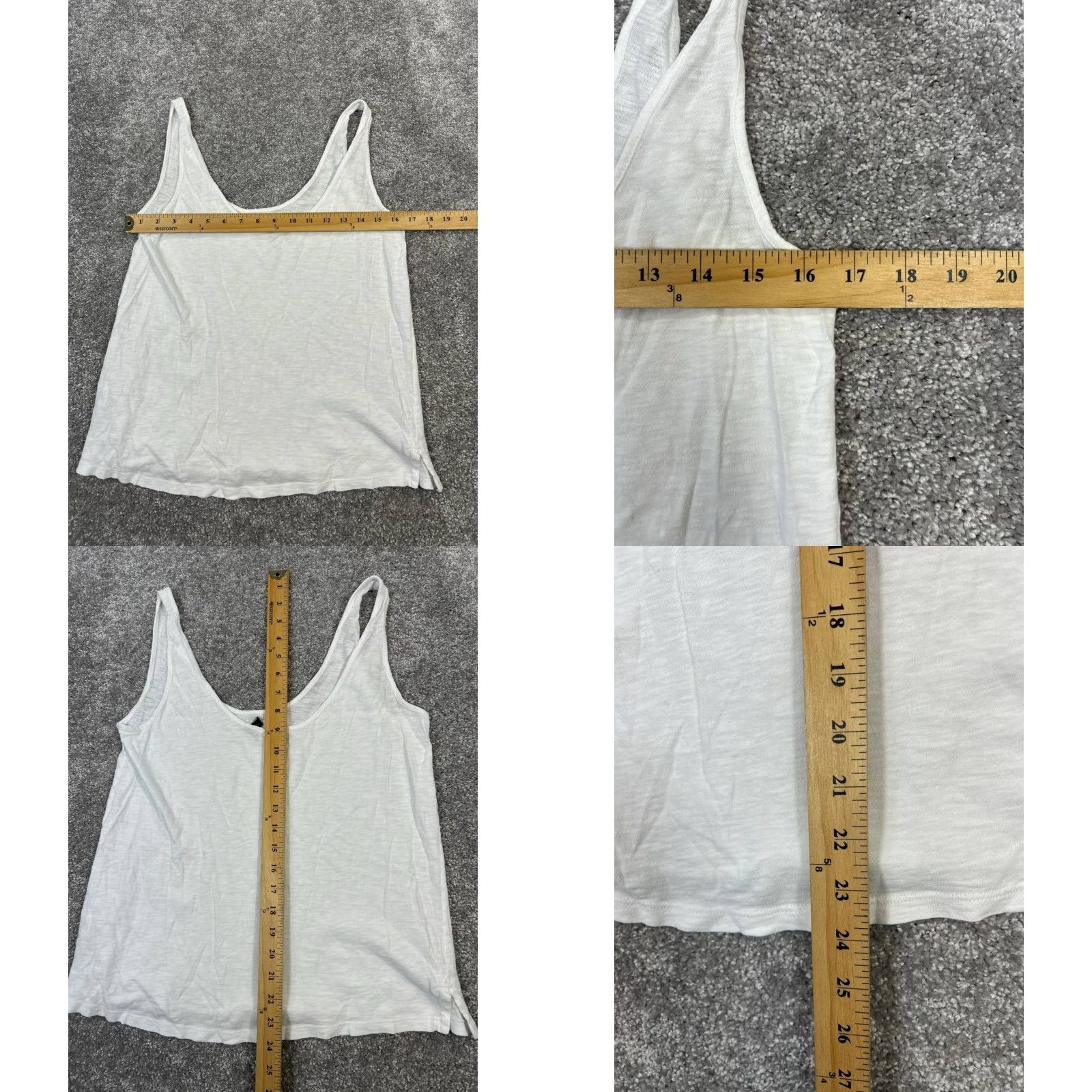 Theory VINTAGE Theory Women’s Tank Top Petite White Cotton Sleeveless Scoop Neck Summer Casual Womens Size XS / US 0-2 / IT 36-38 - 8 Thumbnail
