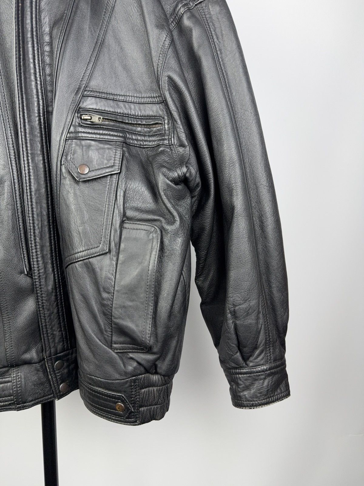 Vintage Vintage 90s Avant Garde Leather Biker MOTO Y2K Jacket Size US S / EU 44-46 / 1 - 5 Thumbnail