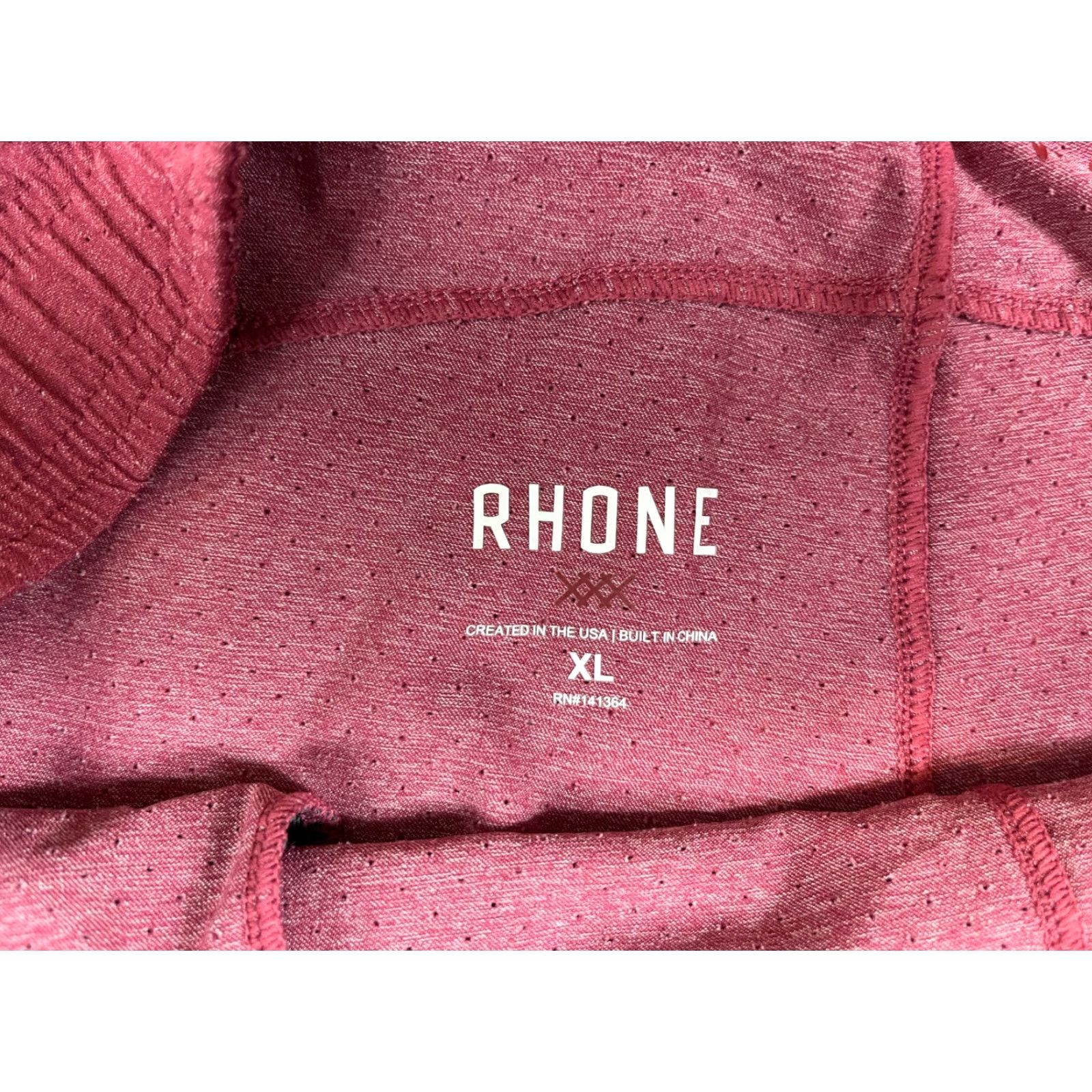 Rhone Rhone Men's Athletic Shorts XL - Perforated, Drawstring, Breathable, Red/ Bordeaux, 6.5 Inseam, Regular Fit, Activewear Size US 36 / EU 52 - 3 Thumbnail