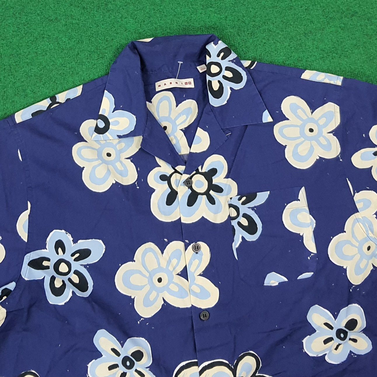Marni × Uniqlo Vintage MARNI x Uniqlo Blue Floral Button Up Shirt C276N64 Size US L / EU 52-54 / 3 - 2 Thumbnail