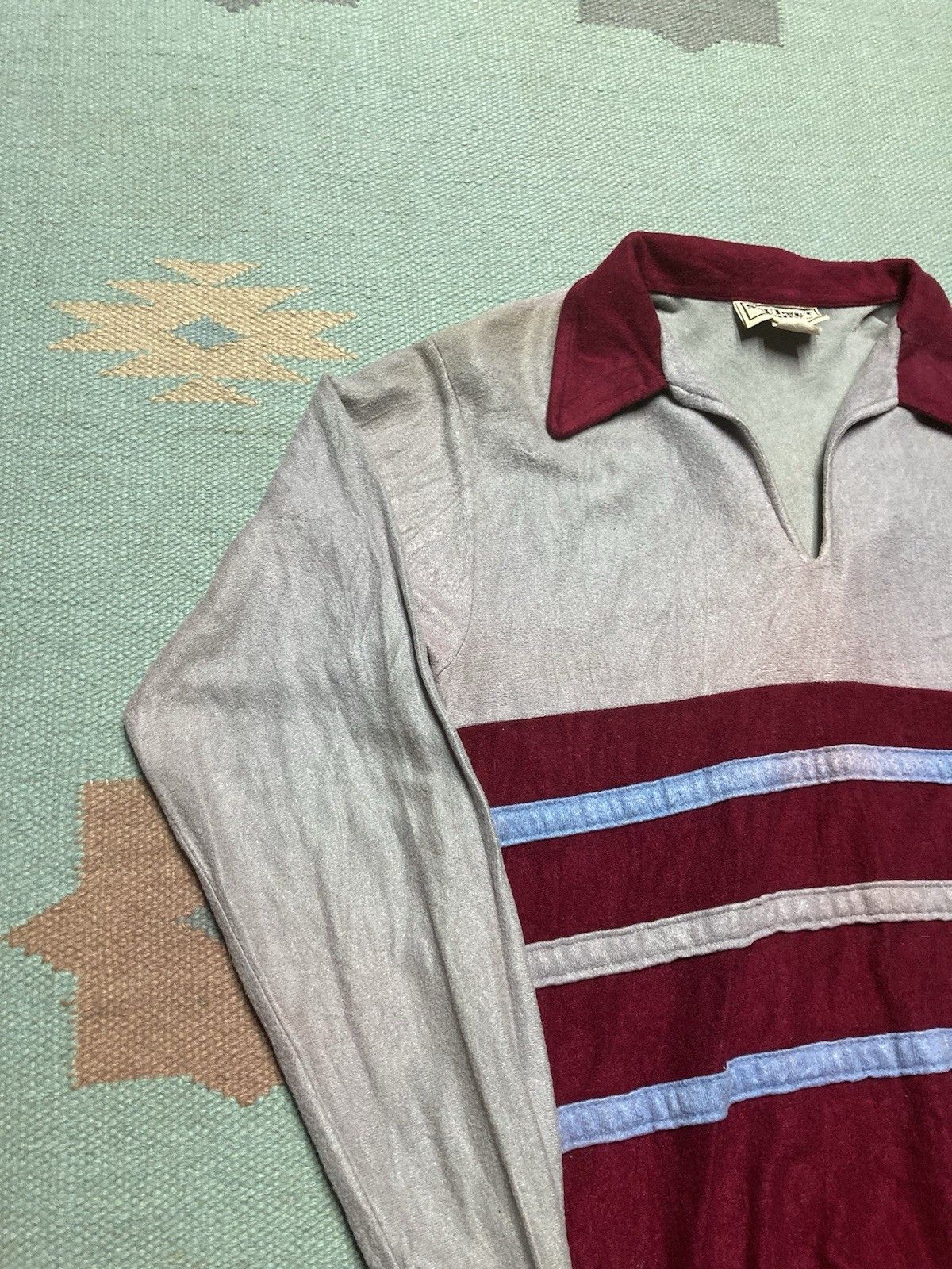 Vintage Vintage 70s polo shirt soft velour striped gaucho styl small Size US S / EU 44-46 / 1 - 6 Thumbnail