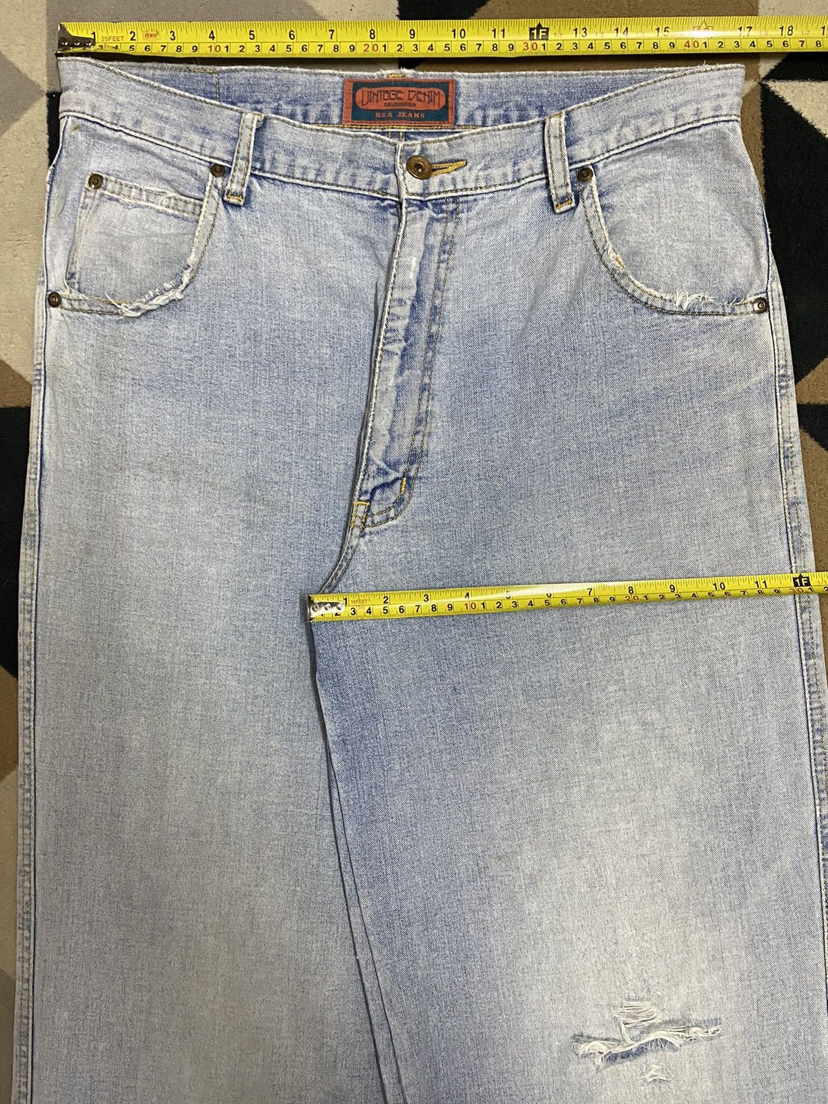 Japanese Brand Vintage Japanese Brands Faded Wash Distressed Baggy Jeans Size US 34 / EU 50 - 15 Thumbnail