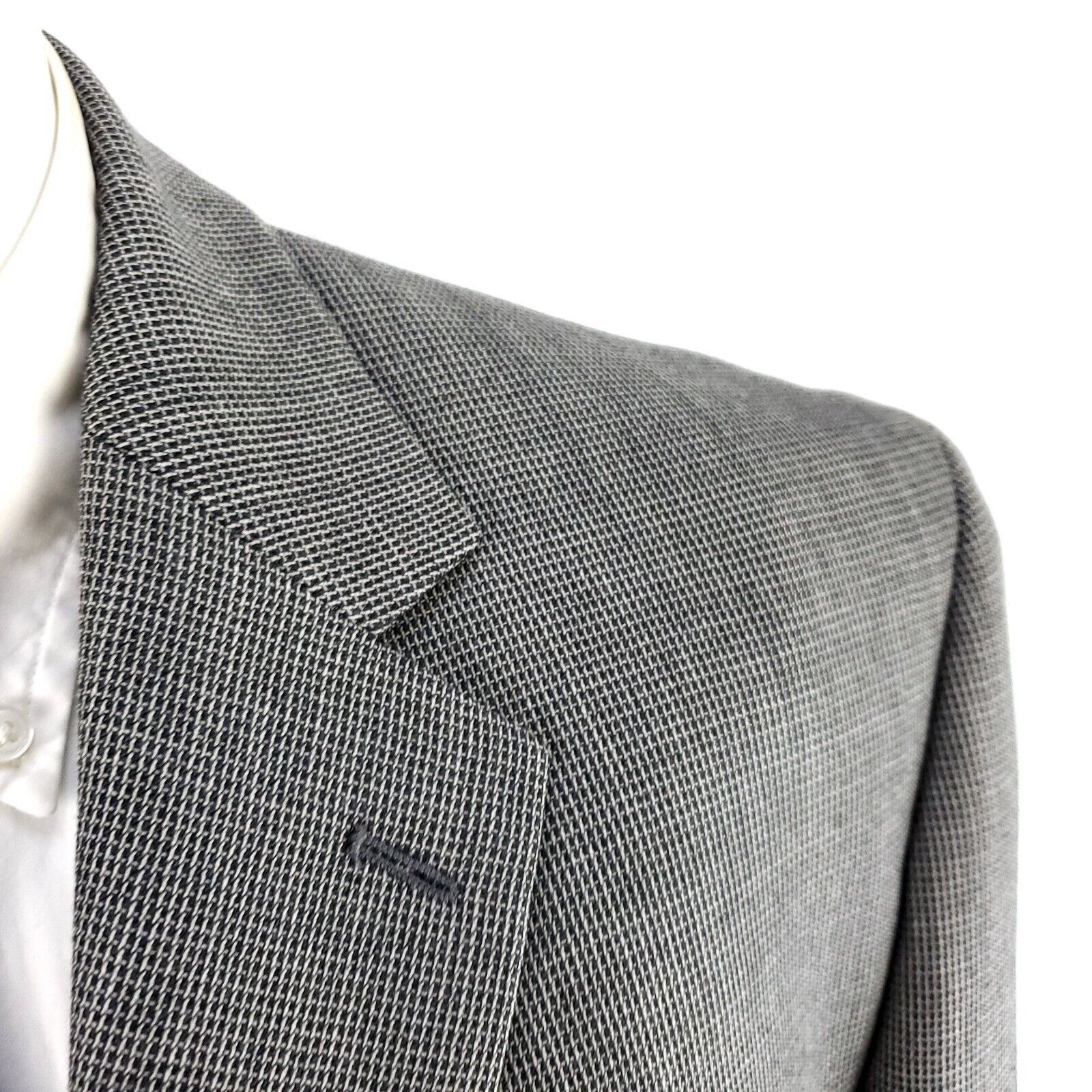 Calvin Klein Calvin Klein Heavy Wool 3 Button Sport Coat 40R Gray Check B Size 40R - 2 Thumbnail