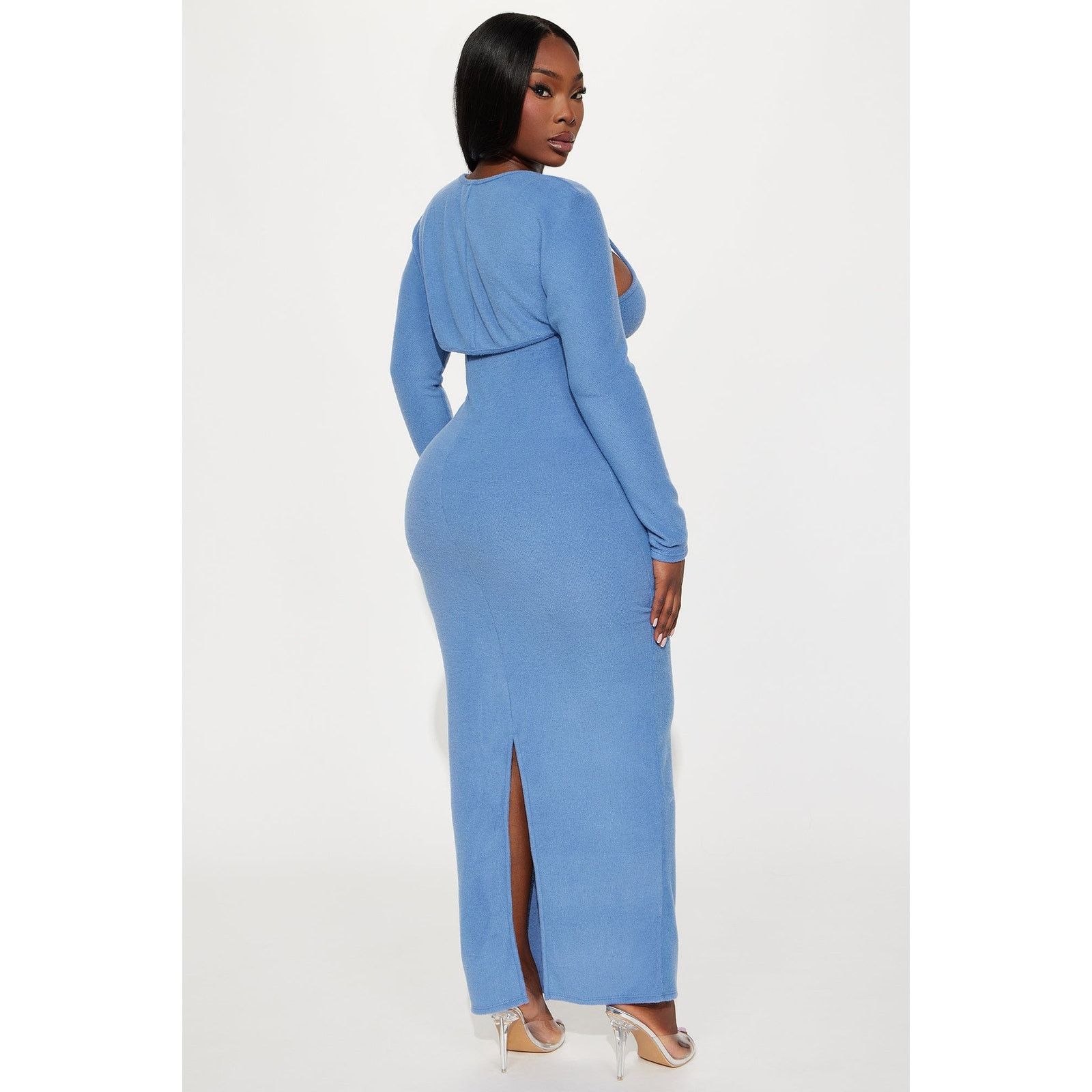 Other No Rush Sweater Maxi Dress - Dusty Blue - Size 3X Size 3XL / US 20-22 - 6 Thumbnail