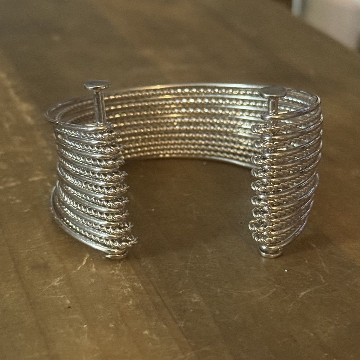 Vintage Vintage Park Lane silver tone multi bangle cuff bracelet Size ONE SIZE - 3 Thumbnail