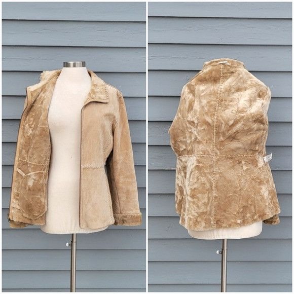 Vintage Vintage 90s y2k Penny Lane Tan Suede Leather Whipstich Sherp Size L / US 10 / IT 46 - 3 Thumbnail