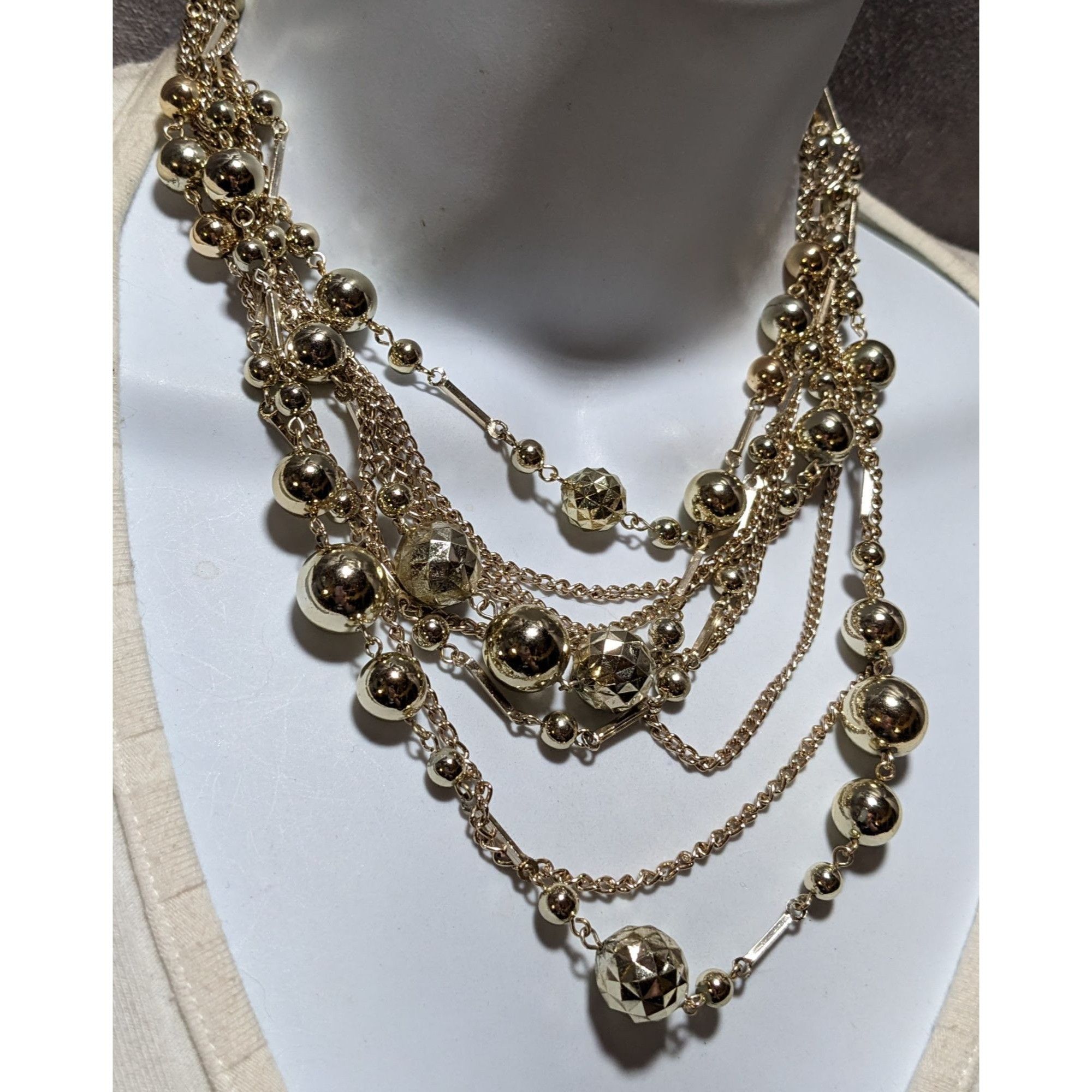 Other Vintage Multilayer Glam Gold Beaded Chain Necklace Size ONE SIZE - 9 Thumbnail