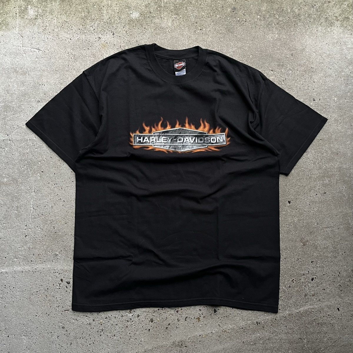 Harley Davidson flame fire Vintage Racing T-Shirt Tee 90s