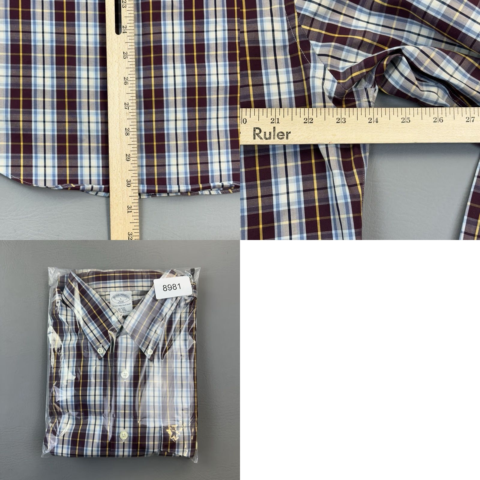 Brooks Brothers Brooks Brothers 346 Shirt Mens Large Plaid Slim Fit Non Iron Button Down Size US L / EU 52-54 / 3 - 9 Thumbnail